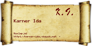 Karner Ida névjegykártya